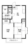 プロヴァンスB 2DKの間取り