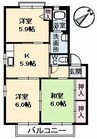 エムアールイー　Ｄ棟 3Kの間取り