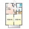 サンライフ神辺B 2DKの間取り