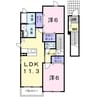 プロムナードＢ 2LDKの間取り
