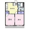 エルディム泰山荘 2DKの間取り