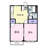 エルディム泰山荘 2DKの間取り