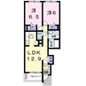 シャルマンフルール 2LDKの間取り