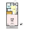 リビエールアンE 1Kの間取り