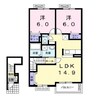 アナリーゼ 2LDKの間取り