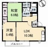 ハイツエメロードB棟 2LDKの間取り