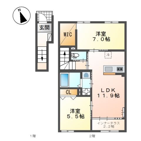 間取り図 ハレカピリナ新涯