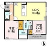 D-residence引野 2LDKの間取り