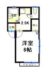 ディアス春日B棟 1Kの間取り