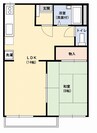 コーポ小川 1LDKの間取り