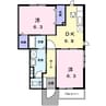 ガーデンハウスＢ 2DKの間取り