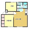 ハイツ北吉津A 2LDKの間取り