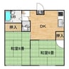 ハイツ北吉津B 2LDKの間取り