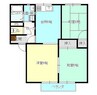 レジデンスA棟 3DKの間取り