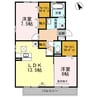 ルベール曙B 2LDKの間取り