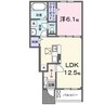 セレノ　マーレⅡ 1LDKの間取り