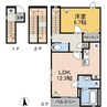 アルカディアA棟 1LDKの間取り