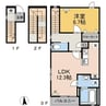 アルカディアA棟 1LDKの間取り