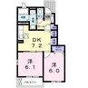 リッチアーク 2DKの間取り