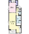 サンテールⅣ 1LDKの間取り