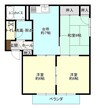 サンクスタウン　Ａ棟 3DKの間取り