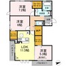 D-room紗都 3LDKの間取り