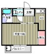 エメローズ高橋 1Kの間取り