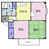 カームネス福山Ａ 3DKの間取り