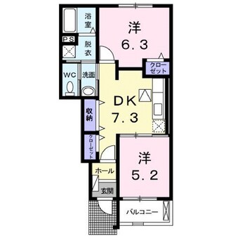 間取図 山陽本線（中国）/東福山駅 バス25分坪生西下車:停歩3分 1階 築16年