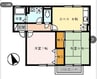 コーポWada 2DKの間取り