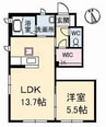 クレセオセブン　Ａ棟 1LDKの間取り