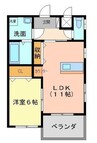 みゆきガーデン 1LDKの間取り