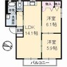 ディアス川南A棟 2LDKの間取り