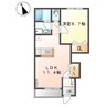 グランペシュ 1LDKの間取り