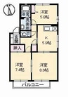 トータス井上　A棟 3Kの間取り