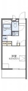 レオパレスピースフル　稲月 1Kの間取り