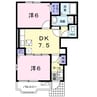 エムロードⅡ 2DKの間取り