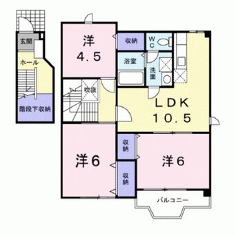 間取図 山陽本線（中国）/福山駅 バス22分商業高校入口下車:停歩6分 2階 築25年