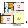 ハピネス山田　Ｂ 2LDKの間取り