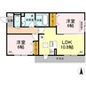 D-room大門 2LDKの間取り
