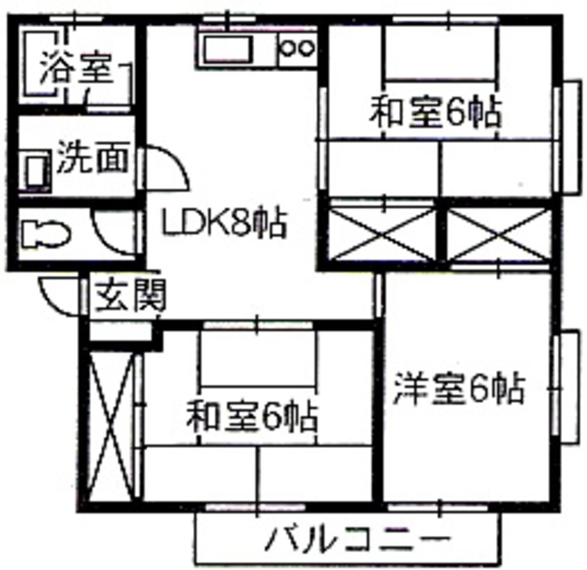 間取図 ファミーユ新涯 F