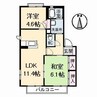 グリーンハウス平野　Ｂ棟 2LDKの間取り