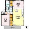 ラポール日吉台A 2LDKの間取り