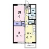 サンモール 2DKの間取り