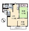 ハイツエメロード　A棟 2LDKの間取り