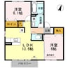 ソレーユ池田 2LDKの間取り