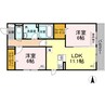 ルフレ大門 2LDKの間取り