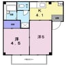 サンシャインつちやⅡ 2Kの間取り