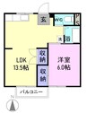 ハイネス本庄 1DKの間取り