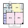 メゾンルミエール 2DKの間取り